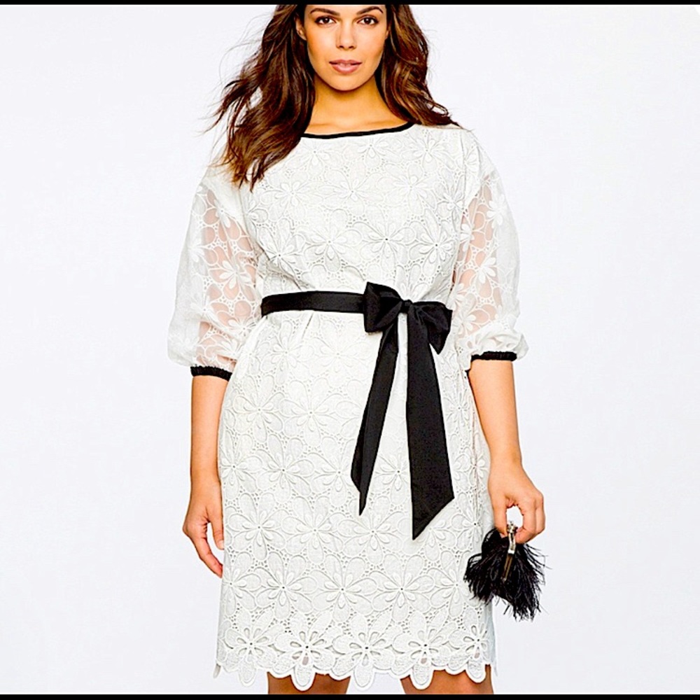 Eloquii Floral white sheath dress